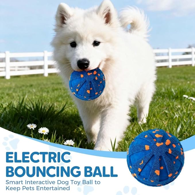 anykill 2025 Upgraded Smart Interactive Dog Ball Toy, Dog Enrichment Toys Automatic Moving Ball, Waterproof Smart Shaking Pet Bounce Electric Balls, Bouncing Electric Moving Toy Dogs (Orange)