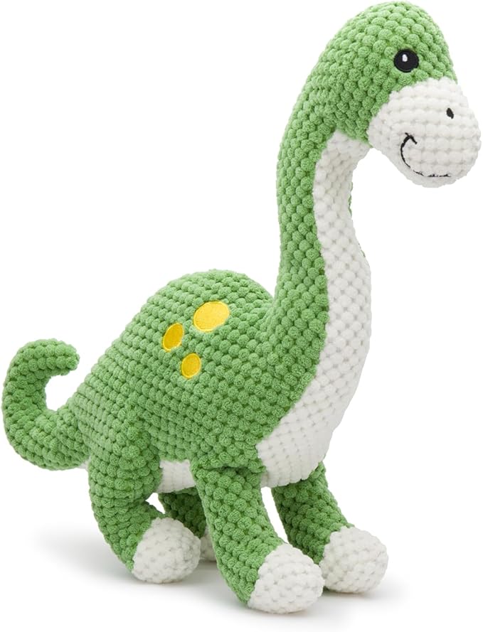 fabdog Floppies Plush Dog Toy - Cute & Durable Squeaky Dog Toys - Best Squeak Toy for Puppies and All Breeds | Ideal Pet Gift| Large Brontosaurus