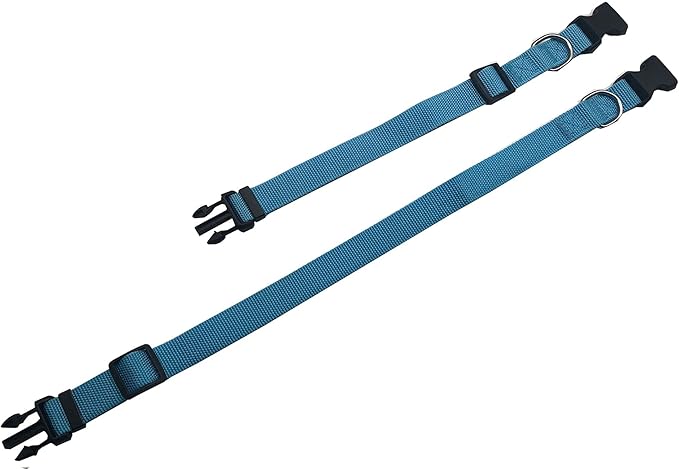 Adjustable Nylon Dog Collar, pet Collar 1 Inch 3/4 Inch 5/8 Inch Wide, for Large Medium Small Dogs (L(1" x 16-23"), Sky Blue)