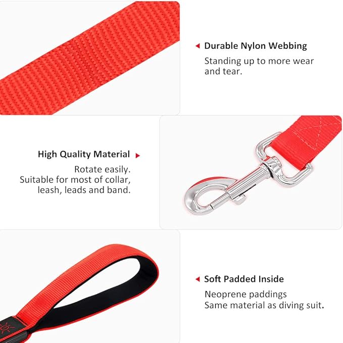 Illumifun LED Dog Leash, USB Rechargeable Light Up Dog Lead, 47.2inch Nylon Glowing Pet Leash for Your Night Dog Walking (RedⅠ)