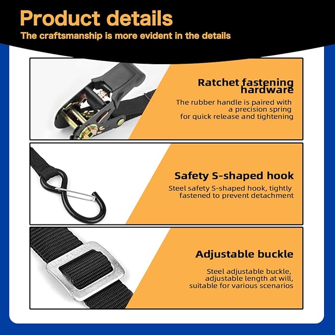 Two Dogs Truck Bed Tether, Ratchet Tightening Adjustable Truck Bed Dog Leash System for SUV, Cars & Trucks