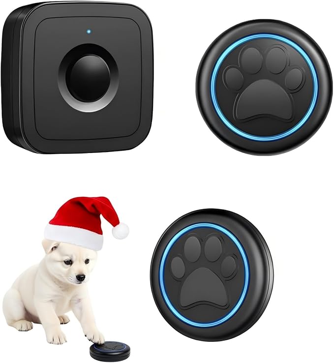 DFQ Wireless Pet Doorbell for Potty Training to Go Outside, Waterproof Pet Bell with 2 Touch Buttons and 1 Receiver, 1000 Feet Range, 60 Melodies & Adjustable Volume, Black