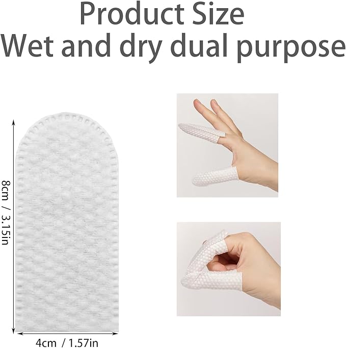 100 PCS Cotton Finger Cots, Finger Covers Protection for Finger Tips, Breathable, Sweat Resistant, and Wear-Resistant, and Injured Fingers,Ear Cleaning Finger Wipes for Dogs and Catss