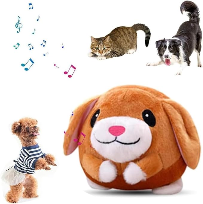 Interactive Dog Toys, Active Moving Pet Plush Toy, 2026 Squeaky Moving Dog Ball, Washable Cartoon Pig Sound Electronic Dog Toy, Shake Bounce Boredom Talking Toys for Dog Cats (Dog)