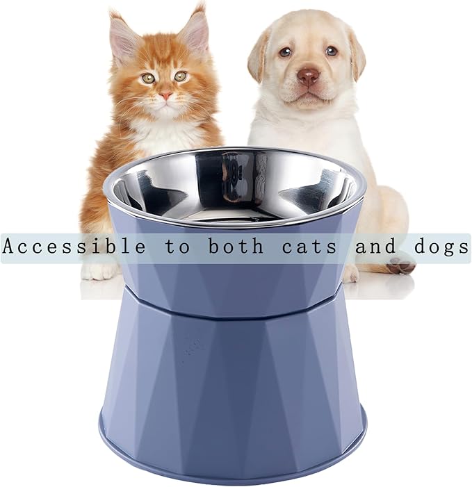 Elevated Cat Bowls for Food and Water, Raised Cat Food Bowls Beneficial for Digestion, Resonable Height, Whisker-Relief, Easy to Clean, 13oz(Pink)