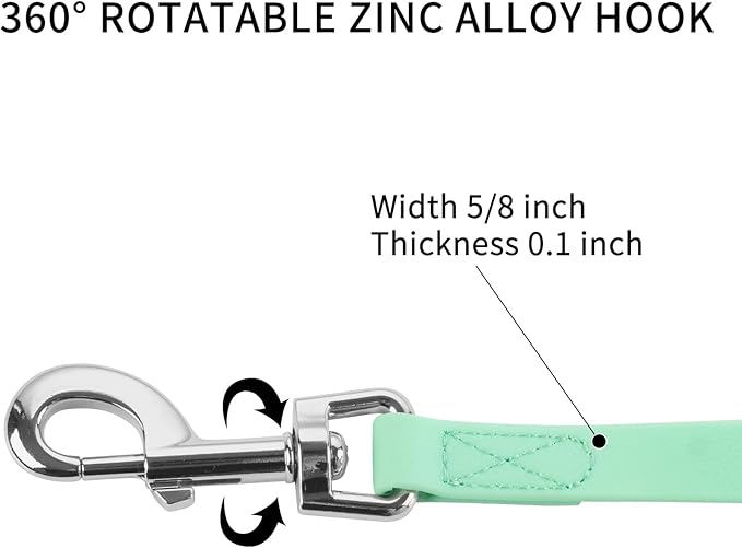 Waterproof Long Leash Durable Dog Recall Training Lead Great for Outdoor Hiking, Training, Yard, Beach and Swimming (Light Green, 30ft)