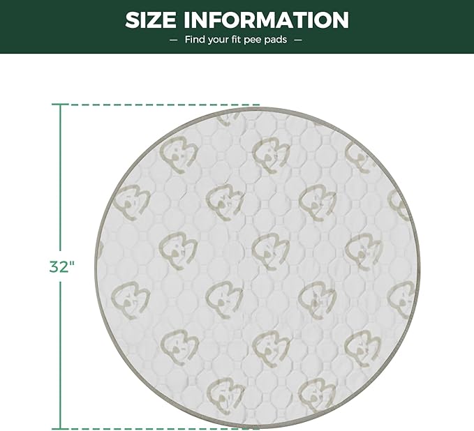 FXW Washable Pee Pads for Dogs, Leak-Proof & Non-Slip, Specifically Designed for Whelping Box, 32" Round, Khaki, 2 Packs