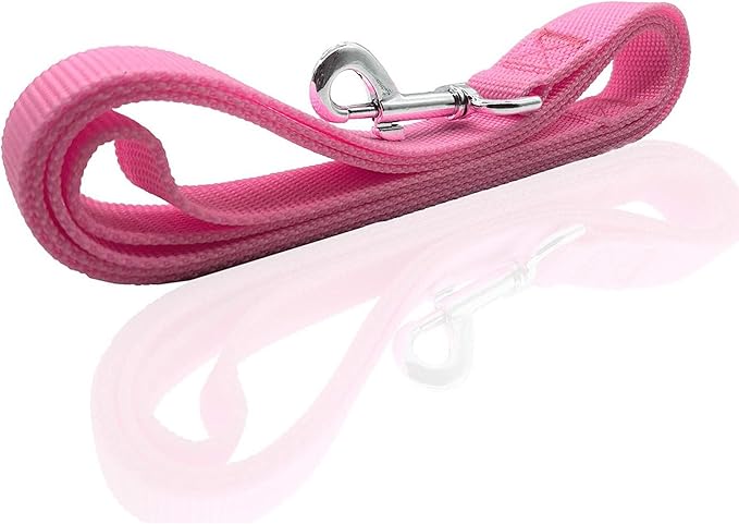 Nylon Dog Leash 8 Feet Long, Walking Training Dog Leashes for Medium Large Dogs(1" X 8 ft, Pink)