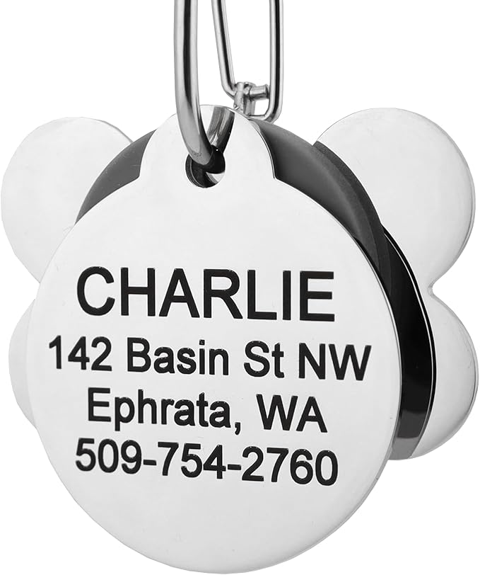 GoTags Pet ID Dog Tag Clip Connector and Rubber Tag Silencer, Great for Dog and Cat Identification, Silences Annoying Noise, Easy Exchange Between Pet Collars (1 Pack)