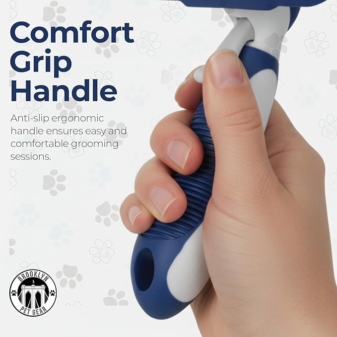 BPG Pet Grooming Tools for Dogs & Cats- Self Cleaning Slicker Brush, Deshedding & Dematting Grooming Dog Brush For Shedding, Removes Loose Fur & Tangles- Brooklyn Pet Gear
