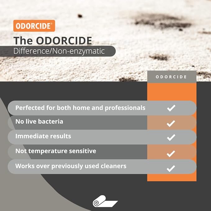 Odorcide Pet Urine Carpet Cleaner Stain Remover Concentrate – Pet Stain and Odor Remover - Pet Odor Eliminator w/Safe, Non-Enzymatic Formula (128 oz)