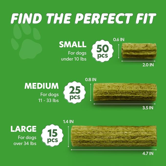 SuperPaw Dental Chews for Dogs - Healthy Dog Dental Treats for Teeth and Gums, Natural Chew Toy Alternative, Teeth & Gum Cleaning - Small, Seaweed, Pack of 1