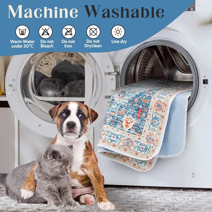 Washable Pee Pads for Dogs 2 Pack Reusable Puppy Training Pads 36"x36" Super Absorbent Waterproof Dog Training Pads, Non-Slip Potty Pads Whelping Pads Litter Mat Pet Supplies - Blue/Mix