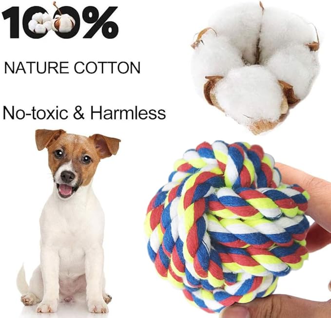 TUAHOO 6 Pack Dog Rope Toys for Small Medium Large Breed, Tough Chew Rope Tug Toy for Dogs, Flying Disc Fetch Toy Dog Rope Ball, Interactive Toy for Boredom, Puppy Teeth Cleaning