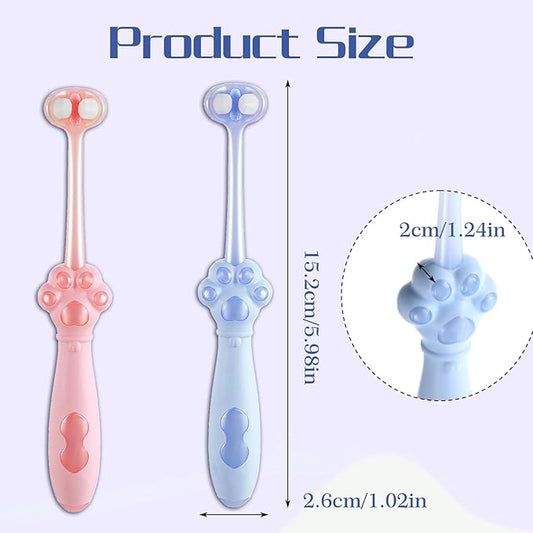 3 Pcs Three Sided Dog Toothbrush Pet Toothbrush Multi-Angle Dental Cleaning Brushes Easy Teeth Cleaning for Oral Health Medium and Small Dogs Cat
