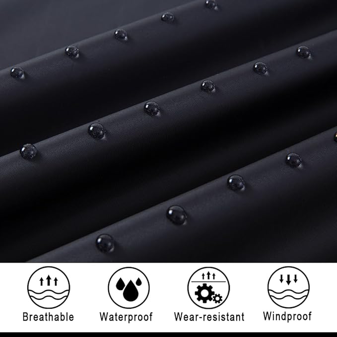 Hooded Rain Poncho for Adult, Waterproof Lightweight Raincoat for Hiking Camping