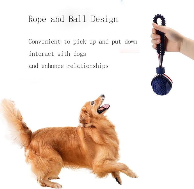 Nlmskzzy Dog Ball with Rope Toy,Ball on a Rope Dog Toy for Medium and Small Dog Tough Rope Toy Non-Toxic and Durable Dog Balls Toys