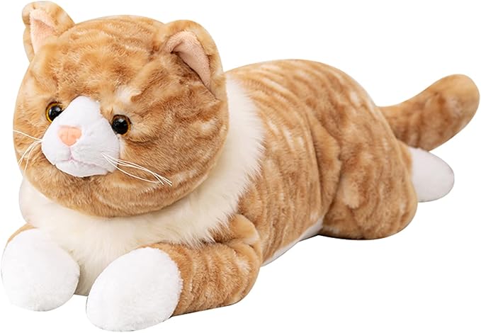 Fawowe Cat Weighted Stuffed Animals, 3.9 lbs 21.6 inch Weighted Cat Plush Toy Realistic Plush Animals Pillow Toy for Adults and Kids