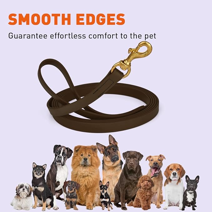 Viper K9 Biothane Working Dog Leash Waterproof Lead for Tracking Training Schutzhund Dog Sport & Search - Odor-Proof Long Line with Solid Brass Snap for Puppy Medium Large 3/4" x 33ft Chocolate Brown