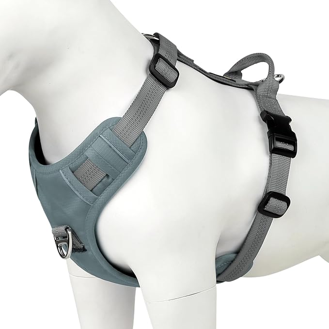 Plutus Pet No Pull Dog Harness, Reflective Adjustable Dog Vest Harness with Handle, Escape Proof, Soft Padded for Small Medium Large Dogs (Gray, XS)