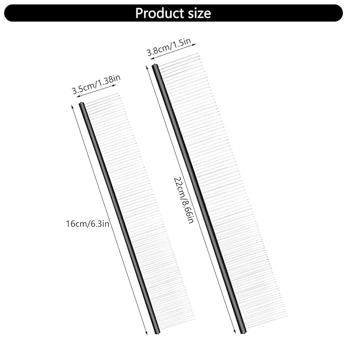 2PCS Pet Grooming Comb Tool For Long Hair Efficient Undercoats Removal Safe For Cats And Dogs Grooming Accessories For Cats For Carpet For Furniture