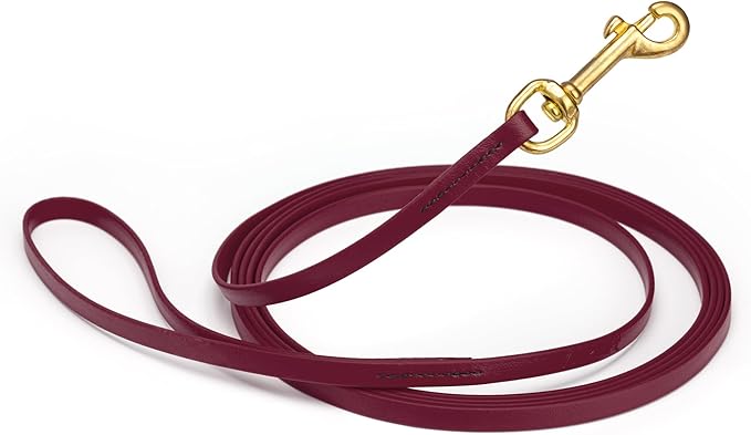 Viper Biothane K9 Working Dog Leash Waterproof Lead for Tracking Training Schutzhund Odor-Proof Long Line with Solid Brass Snap for Puppy Medium and Large Dogs, 10ft Merlot Burgundy