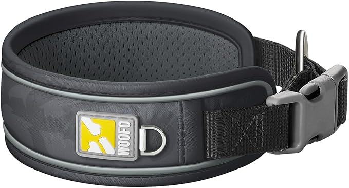 Premium Dog Collar | Super Adjustable for All Breeds, Quick Release Buckle | Extra Soft and Widened Padding & Reflective Trim Design for Safety (Medium, Black)