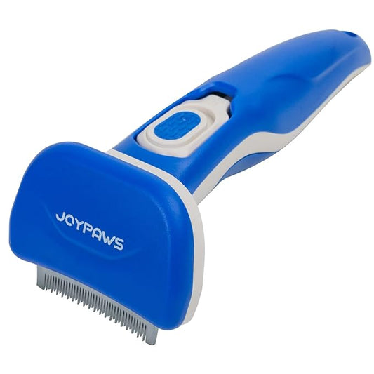 Upgraded Pet Self Cleaning Curved Deshedding Tool, Effectively Reduces Shedding by Up to 95%, Professional Grooming Brush for Small Dogs, Cats and Other Small Animals Blue S