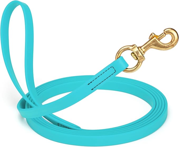 Viper K9 Biothane Working Dog Leash Waterproof Lead for Tracking Training Schutzhund Dog Sport & Search - Odor-Proof Long Line with Solid Brass Snap for Puppy Medium and Large 5/8" x 20ft Sky Blue