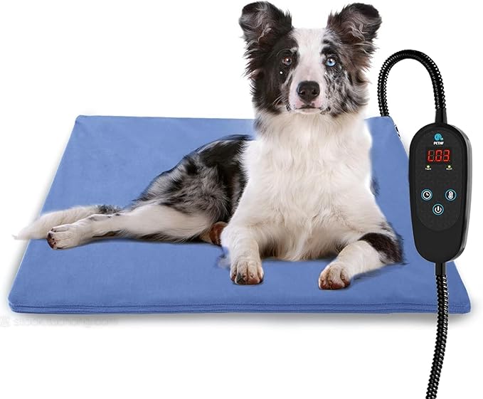 PETNF Pet Heating Pad Temperature Adjustment Dog Anti-bite Puppy with Timer Indoor Waterproof Pet Warming Electric Heated Bed Mat Dog