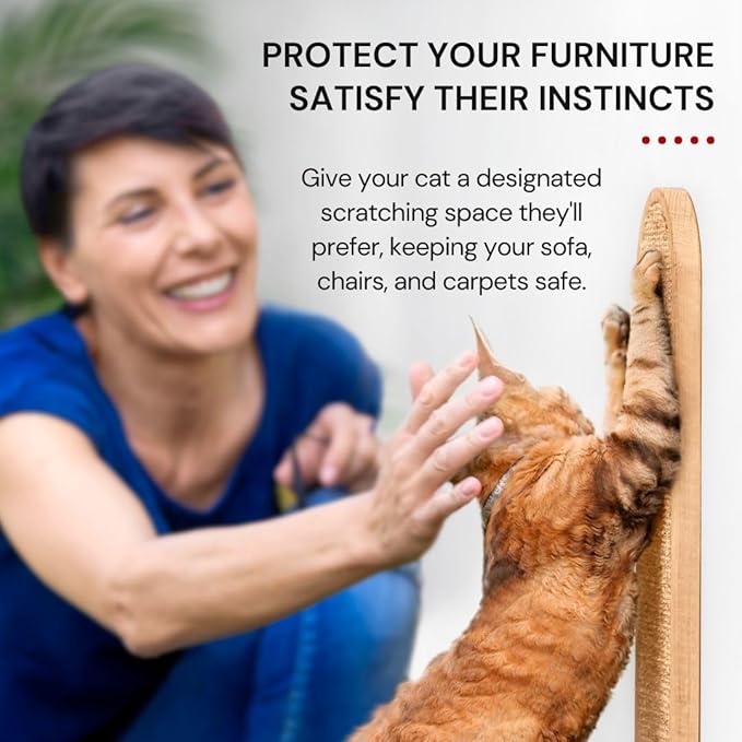 7 Ruby Road Wall Mounted Cat Scratcher - Indoor Vertical Scratching Board for Cats - Scratch Pad Post - Wall Furniture