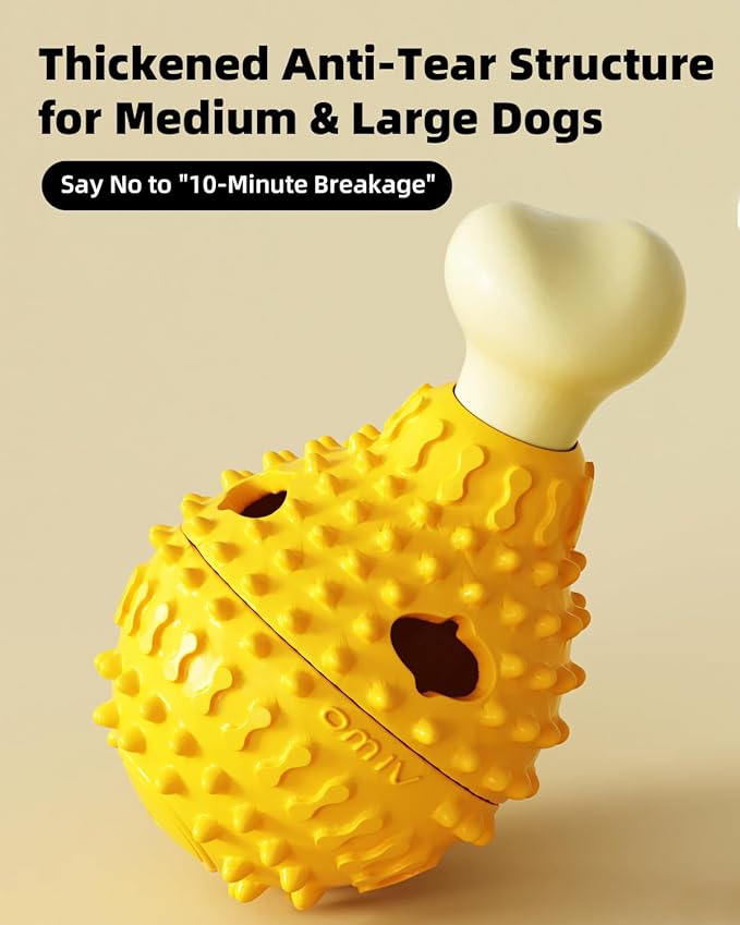 SJPNVUS Dog Squeaky Treat Dispenser Toy Food Grade TPR Chew Toy, Slow Feeder Interactive Puzzle Toy for Small Medium Large Dogs, Anti Boredom Dental Care Pet Toy