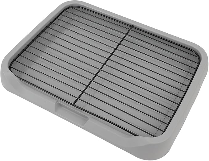 Jspondivague Dog Training Toilet with Removable Mesh Tray, Puppy Potty Training Tray for Small Medium Dogs, Sturdy Stable Structure Prevents Tipping, Indoor Dog Litter Box with Shovel and Net F