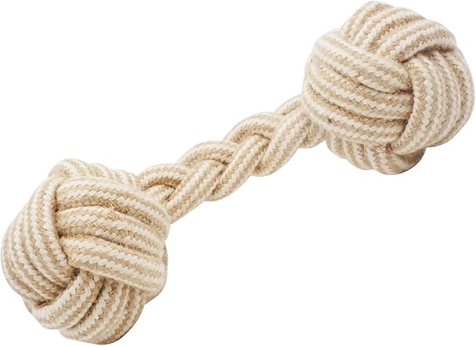 YINOR Dog Chew Toys-Puppy Tug Toys-Natural Cotton Rope-Pets Teething Interactive Knots for Small Medium Dog Mutt (Set of 4)