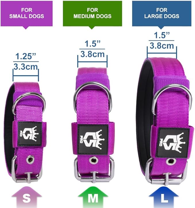 TSPRO Tactical Dog Collar 1.5 Inch Wide Thick Dog Collars with Heavy Duty Metal Buckle, Durable, Strong, Adjustable for Medium to Large Dogs (Camo Green L)