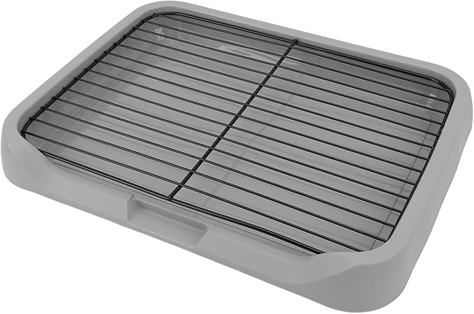 Jspondivague Dog Training Toilet with Removable Mesh Tray, Puppy Potty Training Tray for Small Medium Dogs, Sturdy Stable Structure Prevents Tipping, Indoor Dog Litter Box with Shovel and Net F