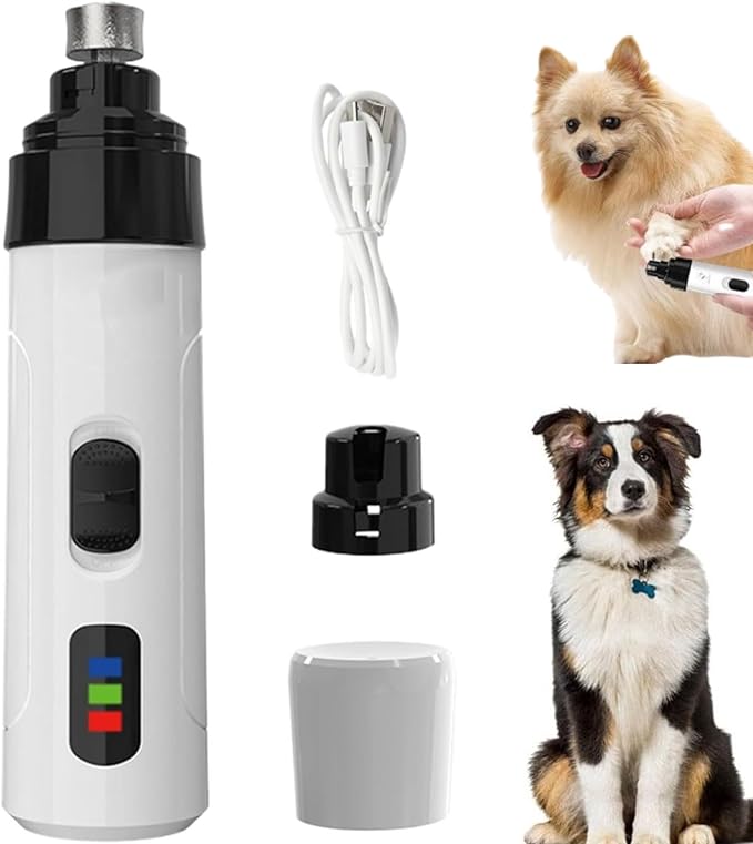 Nail Grinder, 2025 New Dog Nail Trimmer, USB Rechargeable Pet Nail Grinder, Dog Nail Trimmers, Electric Dog Nail Clippers, Pet Paws Grooming Smoothing Tool (1 Set)