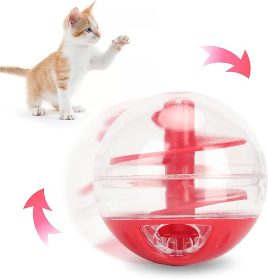 Zerodis Cat Leaky Food Toy Ball,Pet Interactive Slow Feeder Puzzle Ball Cat Treat Dispenser Toys for Bored Cats Relieve Boredom Dog Teeth Grinding Feeding
