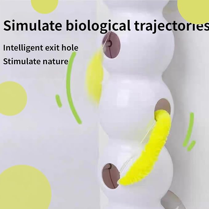 Whack a Worm Post Cat Toy, Interactive Caterpillar Smart Motion Cat Toy with Worm Design & Motion Sensor, Automatic Indoor Electronic Cat Toys, with Suction Cup Base & USB Rechargeable (#B*2PC)