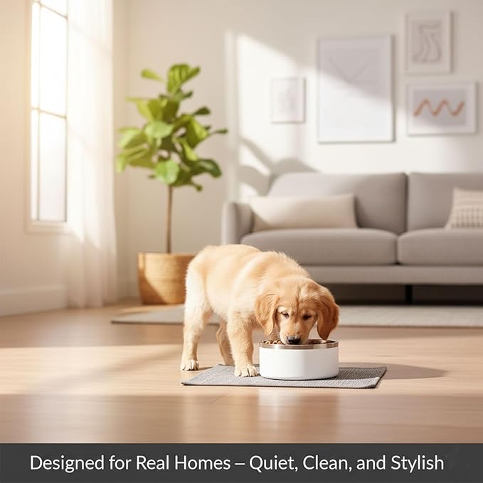 Dog Bowls, Stainless Steel Dog Food and Water Bowl for Small to Large Breed, Anti-Slip, Dishwasher Safer, Rust-Resistant, Easy to Clean, Weighted Durable Metal Bowl (White, 64 oz)