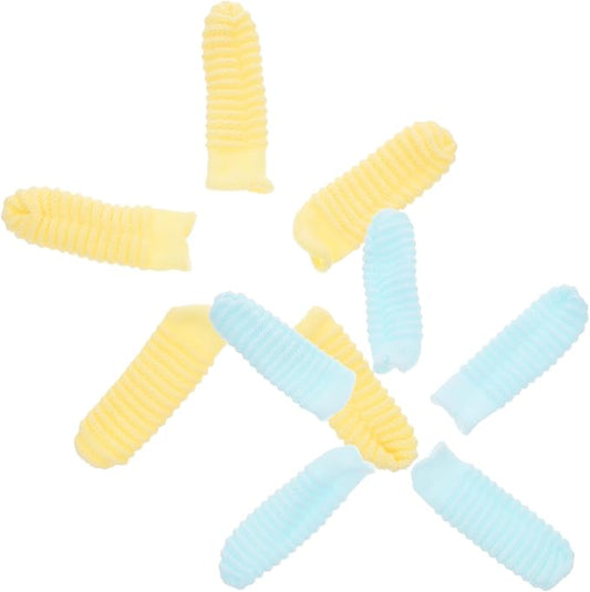 10Pcs Finger Toothbrush for Dogs Small and Large Dogs Dental Cleaning Gum Massage Soft Pet Toothbrush for Puppies and Cats Yellow and Blue