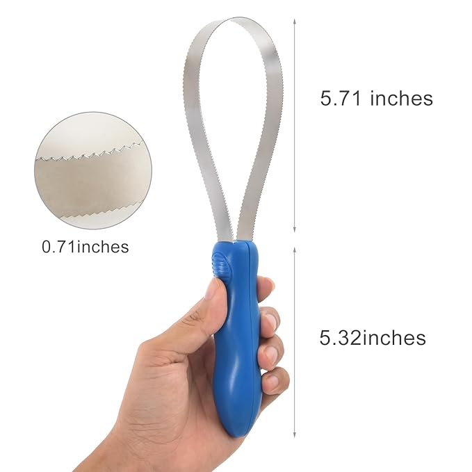 Dual-Sided Dog Shedding Blade - Stainless Steel Grooming Tool with Grip for Dogs/Horses/Cattle, Fine Teeth for Short/Long Thick Coats, Hair Scraper & Itching-Relieving Rake