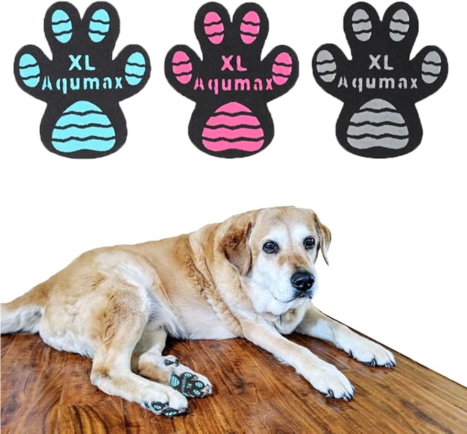 Aqumax Dog Anti Slip Paw Grips Traction Pads,Dog Feet Stickers with Stronger Adhesive,Paw Protection to Provide Traction for Slippery Floors,Essentials for Senior Dogs,12 Sets (48 pcs) XL Multicolor