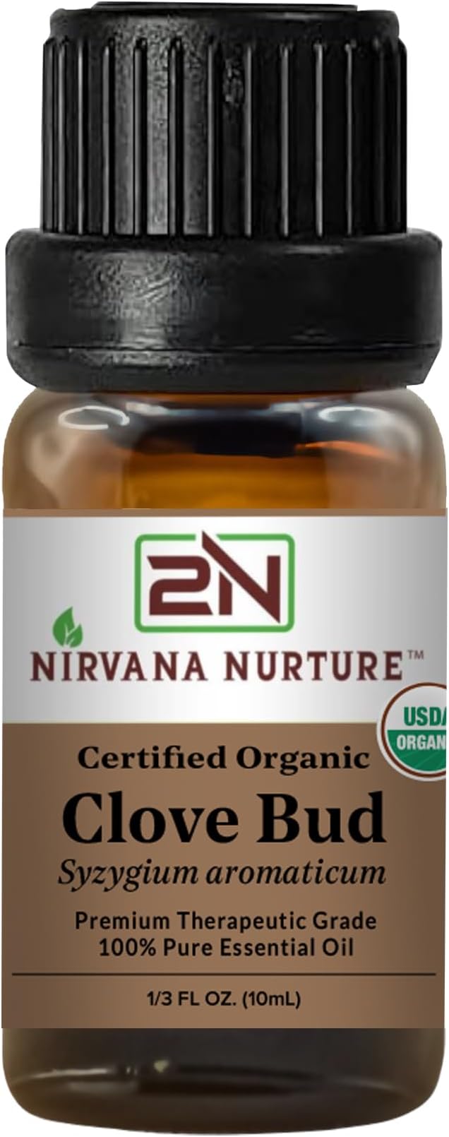 Nirvana Nurture Clove Bud Essential Oil USDA Certified Organic, 100% Pure Natural Premium Grade, Undiluted