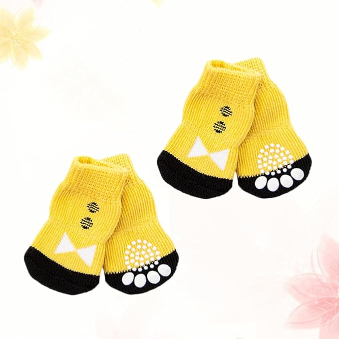 Luxshiny 4Pcs XL Pet Dog Socks Anti-Slip Cotton Footwear for Puppies Non-Slip Paw Protectors Skin-Friendly Comfortable Stockings for Cold Weather and Indoor Use