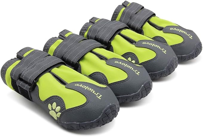 MOKCCI Truelove Dog Boots,Waterproof Pet Shoes with Reflective Straps for Paw Protectors Small Medium Large Dog Summer Winter Snow Outdoor Walking