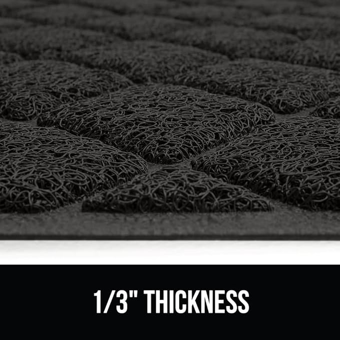 GORILLA GRIP Cat Litter Box Mat, Water Resistant, US Designed Kitty Litter Trapping Mats, Easy to Clean, Scatter Control, Less Mess and Clean Floors, Kitten Supplies for Indoor Cats, 30x20 Black