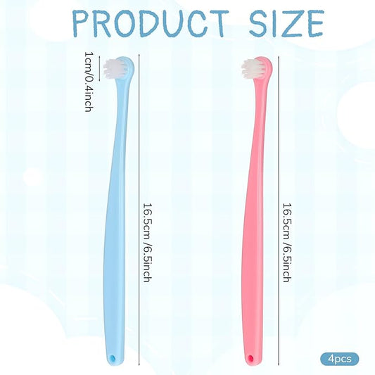4PCS Small Dog Toothbrush, Mini Head Soft Pet Toothbrush, Ergonomic Cat Tooth Brush for Puppies, Kittens and Other Small Pets, Individually Packaged, Portable and Easy to Use, Convenient for Travel