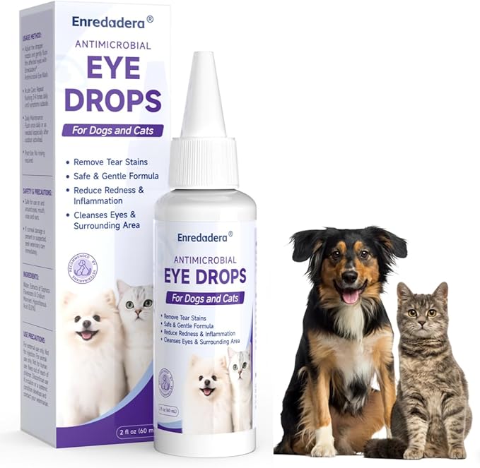 Enredadera Cat Eye Drops, Vet-Approved Dog Eye Infection Treatment for Tear Stain Remover&Pink Eye Relief, Gentle Plant-Powered Pet Eye Drops for Dog and Cat, Dog Conjunctivitis Eye Drop for Infection