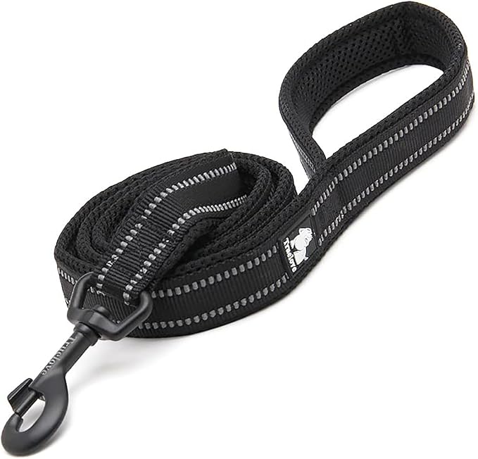 TRUE LOVE Truelove Reflective Dog Leash Puppy Walking Lead, Padded Pet Chain Rope，Length 110cm TLL2111(Black,L)
